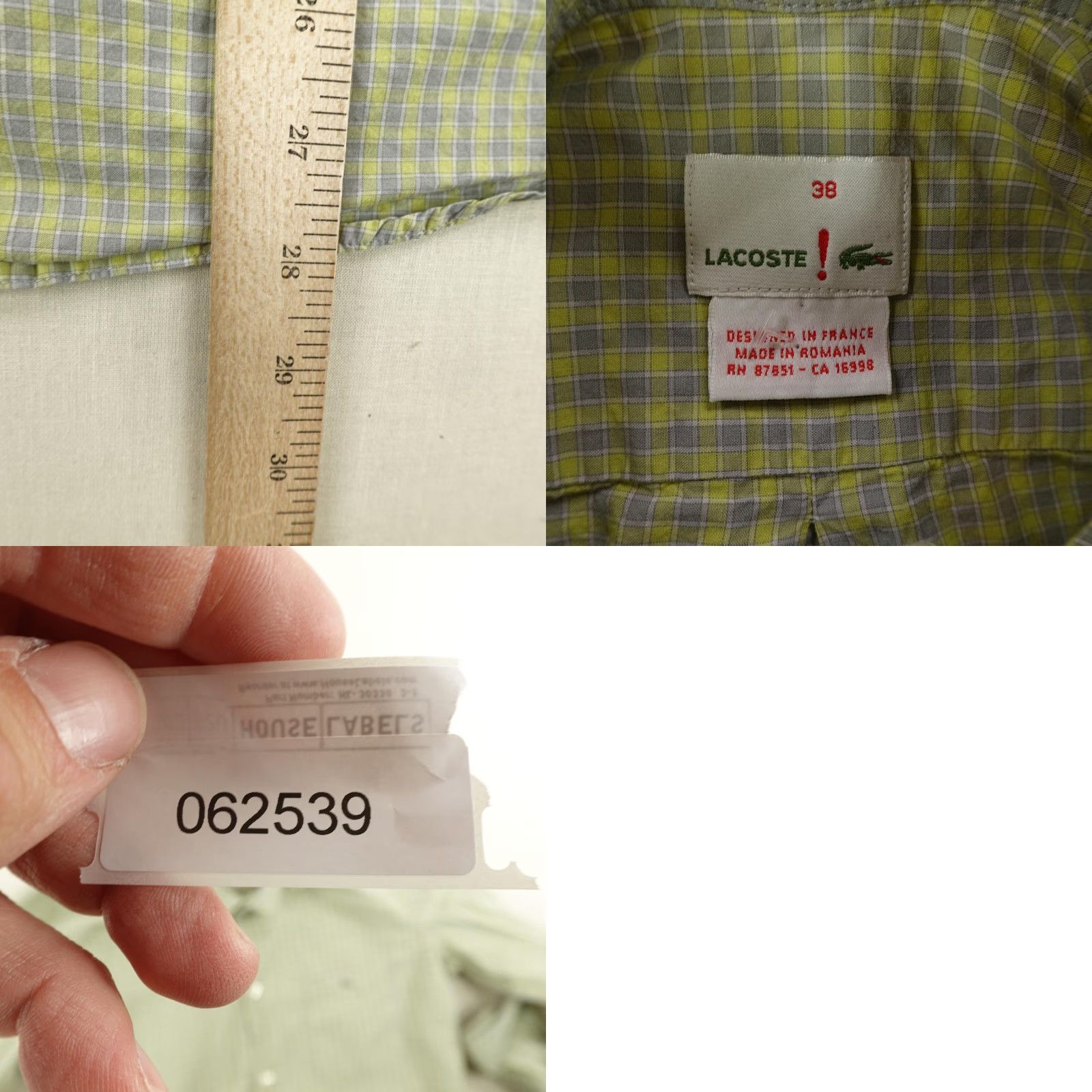 Lacoste VINTAGE Lacoste Shirt Men Small Size 38 Long Sleeve Cotton Button-Up Check Plaid Crocodile Logo Preppy Size US S / EU 44-46 / 1 - 8 Thumbnail