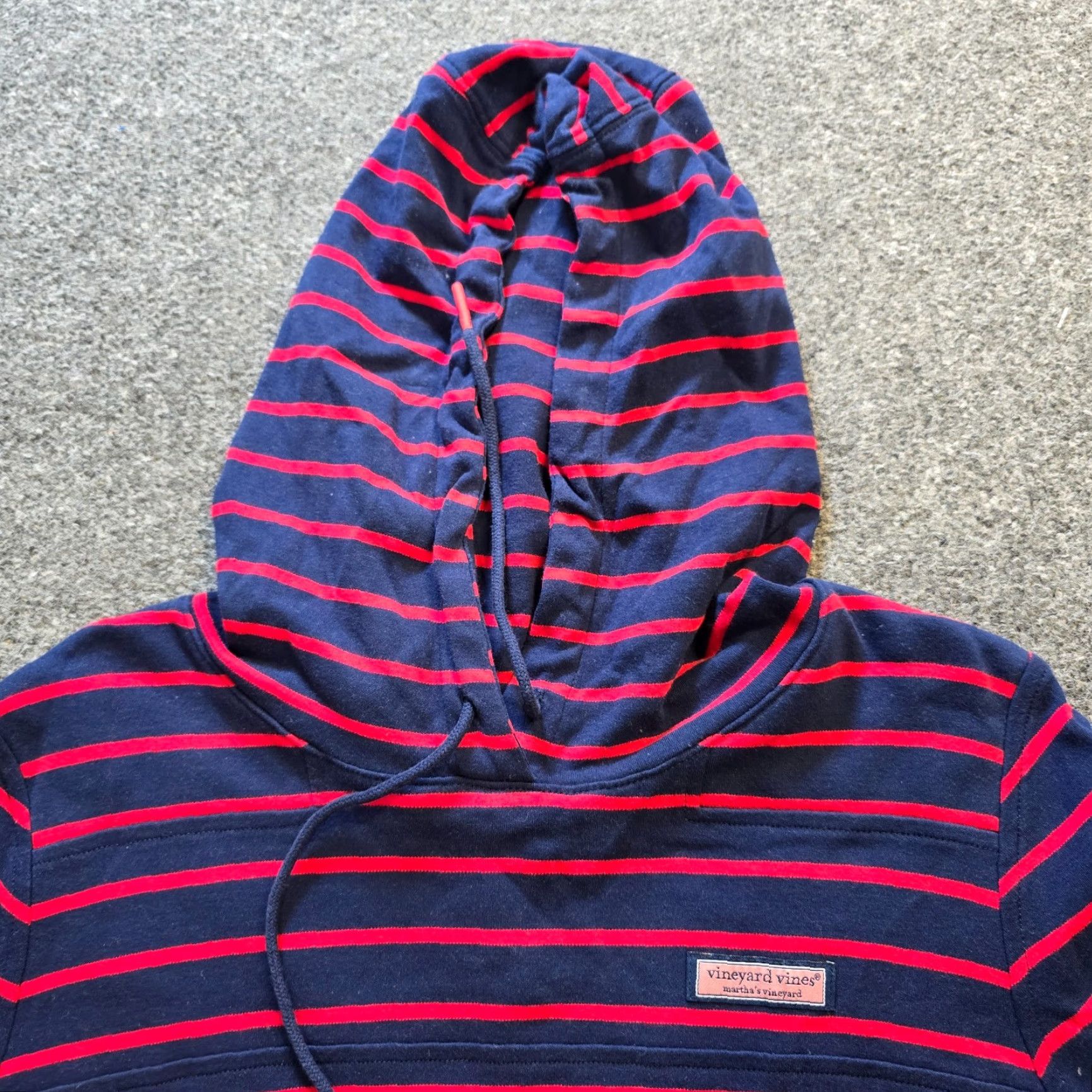 Vineyard Vines Vineyard Vines Hoodie Womens M Blue Red Stripe Preppy Nautical Sweatshirt Pullover Hooded Regular Knit Cotton Logo Modern Spring Fall Winter Size M / US 6-8 / IT 42-44 - 2 Thumbnail