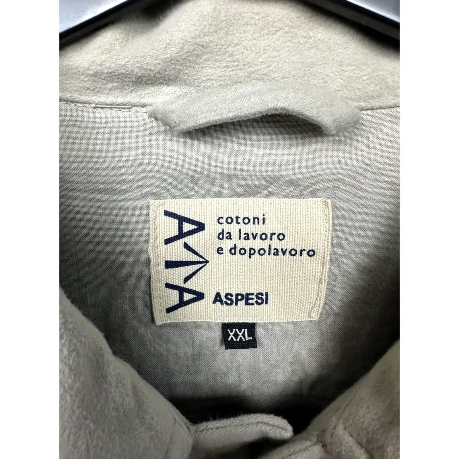 Aspesi Aspesi Shirts Mens Heavy Cotton Flannel Overshirt XXL Multicolor Button-Up Solid Pattern Size US XXL / EU 58 / 5 - 3 Thumbnail