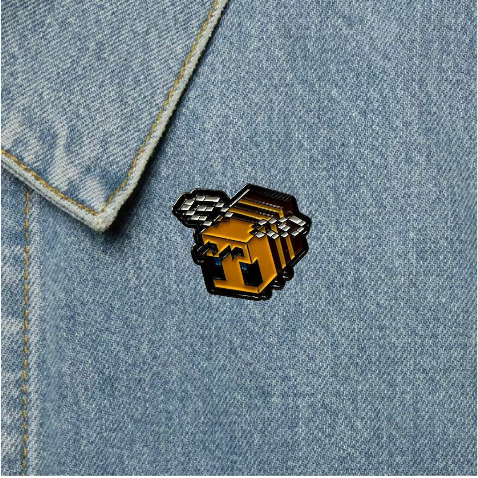 Other ⭐Minecraft Pixel Bee Enamel Lapel Hat Backpack Pin Badge Vid Size ONE SIZE - 1 Thumbnail