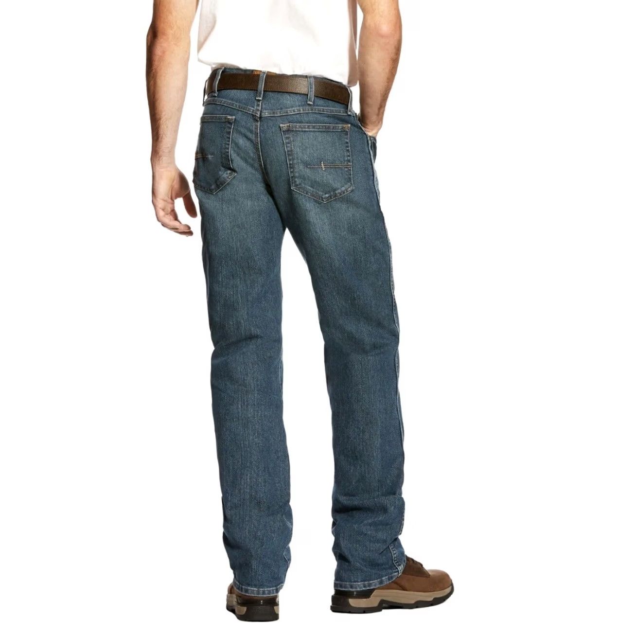 Ariat Ariat Men Blue Rebar DuraStretch M4 Low Rise Boot Cut Jeans 31x32 Jeans Size US 31 - 2 Thumbnail