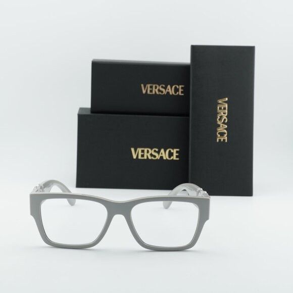 Versace Versace VE3368U 5501 Eyeglasses Light Grey 55mm Square Frame Size ONE SIZE - 10 Thumbnail