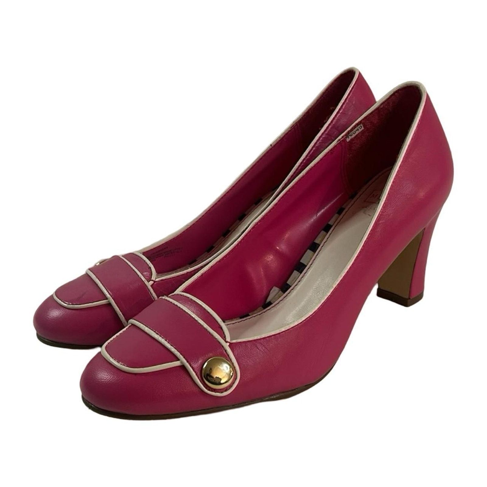 Merona Y2k loafer heels office siren sz 6.5 pink by merona Size US 6.5 / IT 36.5 - 1 Thumbnail