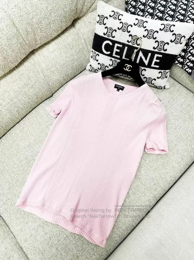 Chanel Chanel Round-neck knitted short sleeves Size XS / US 0-2 / IT 36-38 - 2 Thumbnail