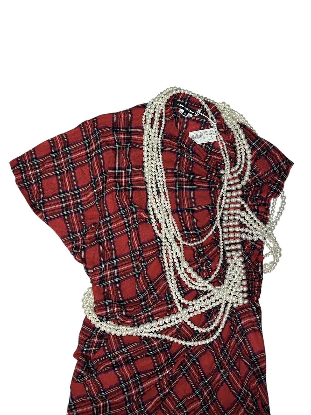 Junya Watanabe S/S 23 Pearl Embellished Tartan Dress Size M / US 6-8 / IT 42-44 - 6 Thumbnail