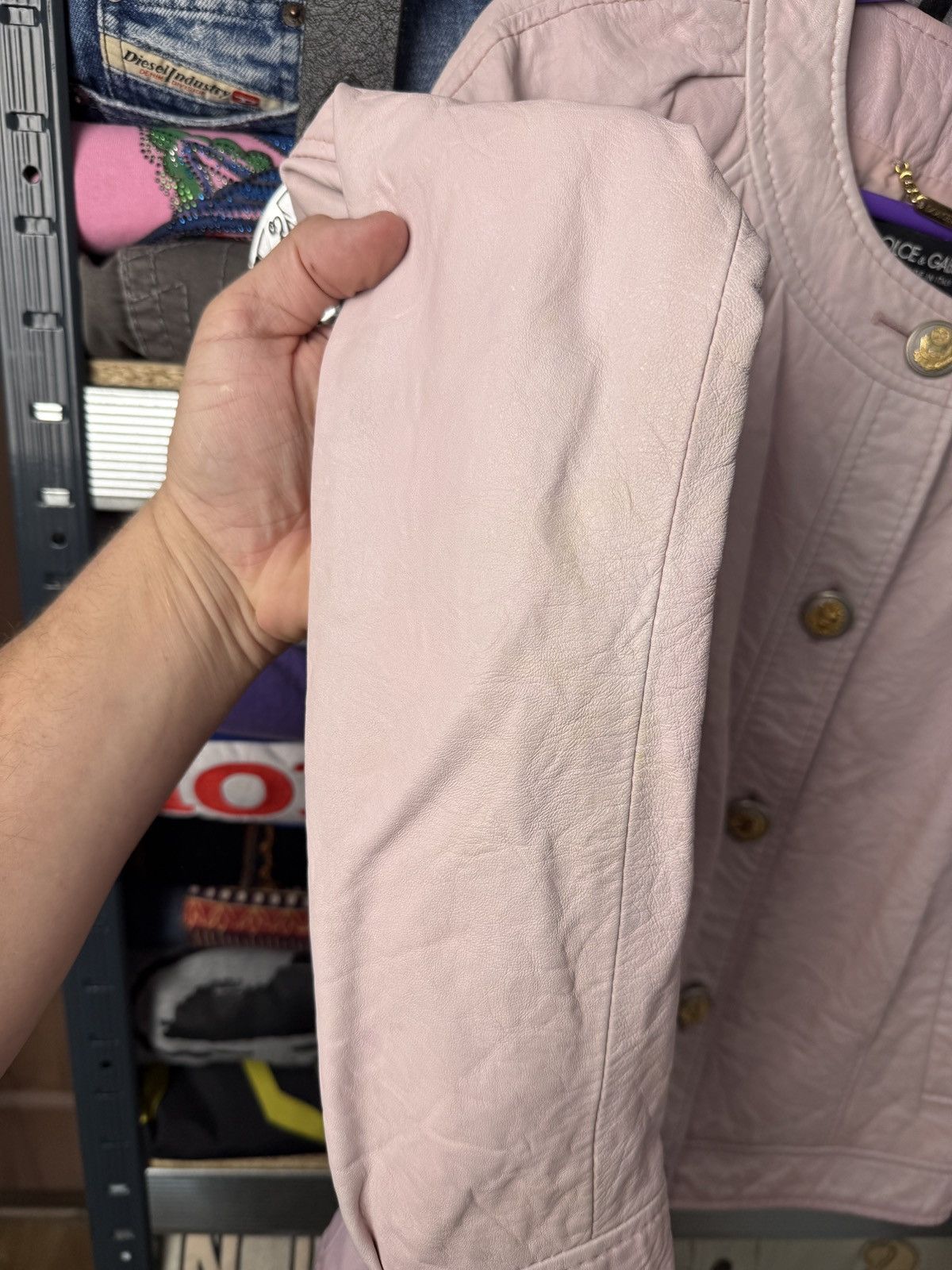 Dolce & Gabbana Dolce & Gabbana Leather Pink Opium Jacket Size S / US 4 / IT 40 - 10 Thumbnail