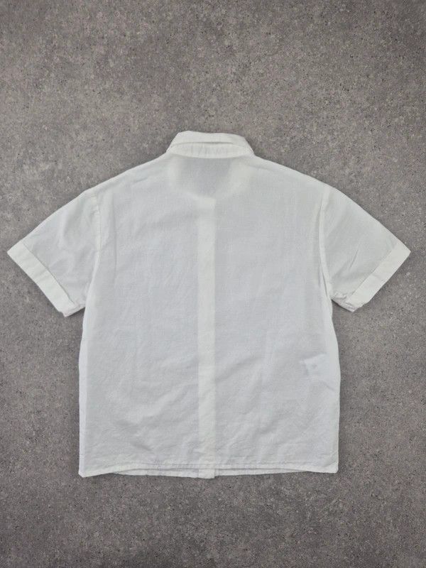 Miu Miu Miu Miu Women's White Slub Poplin Button Down Shirt Size 40 Size S / US 4 / IT 40 - 2 Thumbnail
