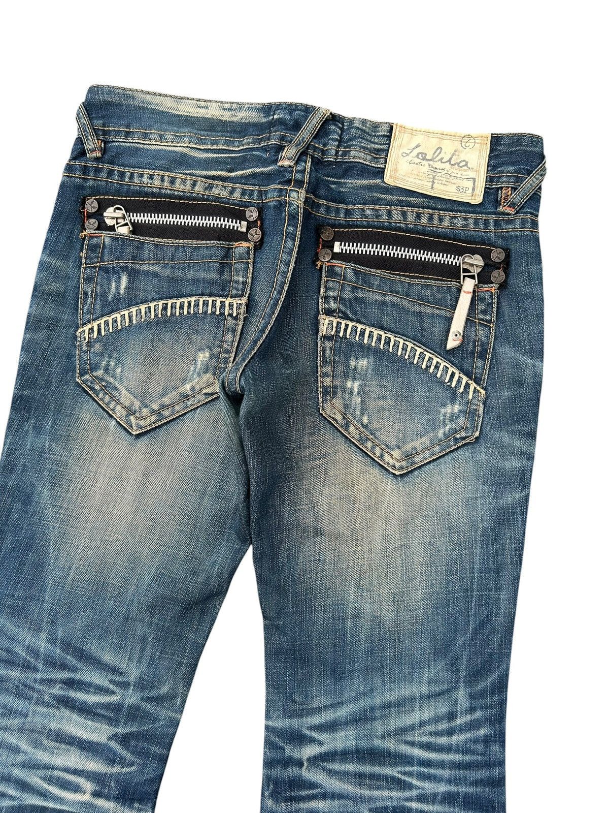 Kapital Flare Yoshitomo Nara Lolita Vintage Distressed Denim Jeans Size US 33 - 11 Thumbnail