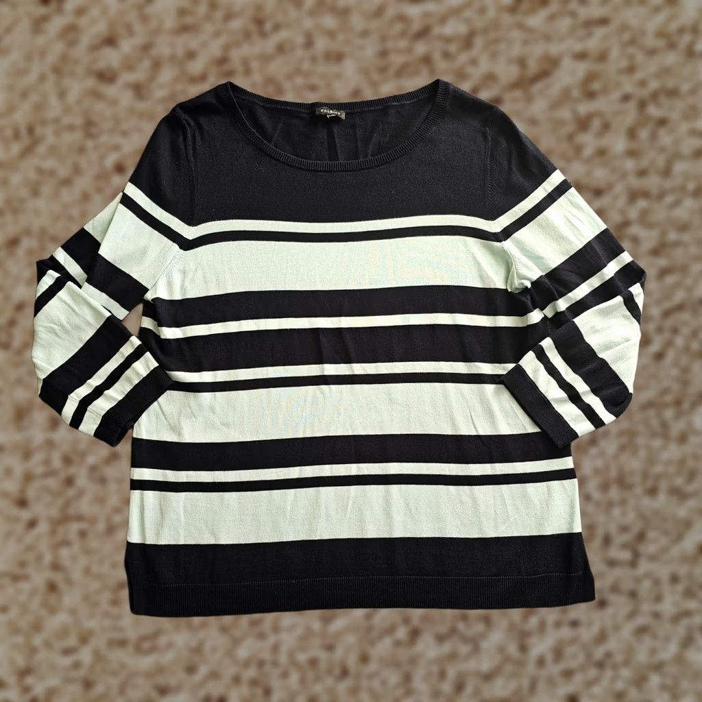 Talbots Talbots Shirt Womens Large Blue Green Striped 3/4 Sleeve Knit Casual Career Size L / US 10 / IT 46 - 1 Thumbnail