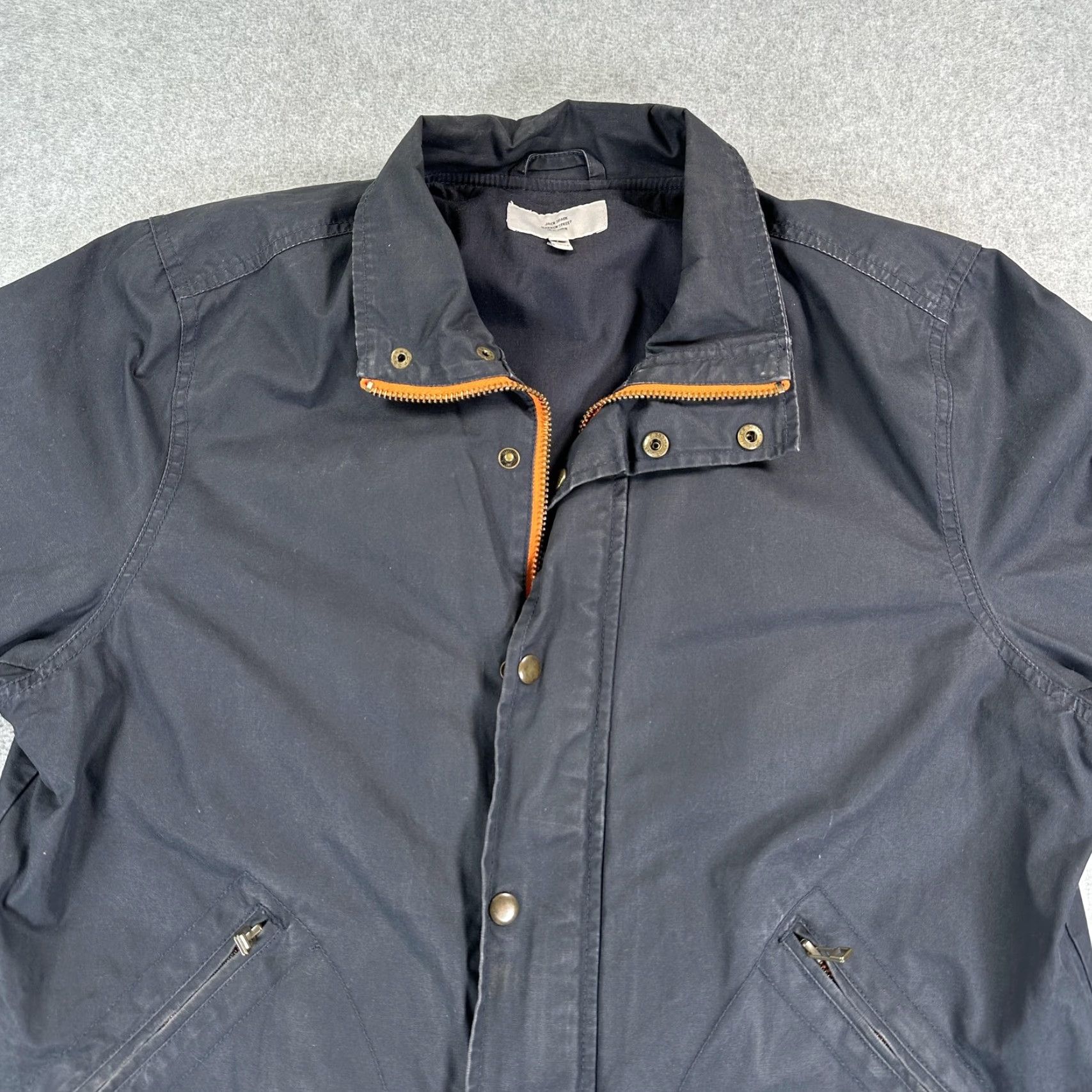 Vintage Jack Spade Jacket Mens L Blue Waxed Cotton Canvas Full Zip Outdoor M231 Windbreaker Weathergear Pockets Zipped 100% Cotton" Size US L / EU 52-54 / 3 - 3 Thumbnail