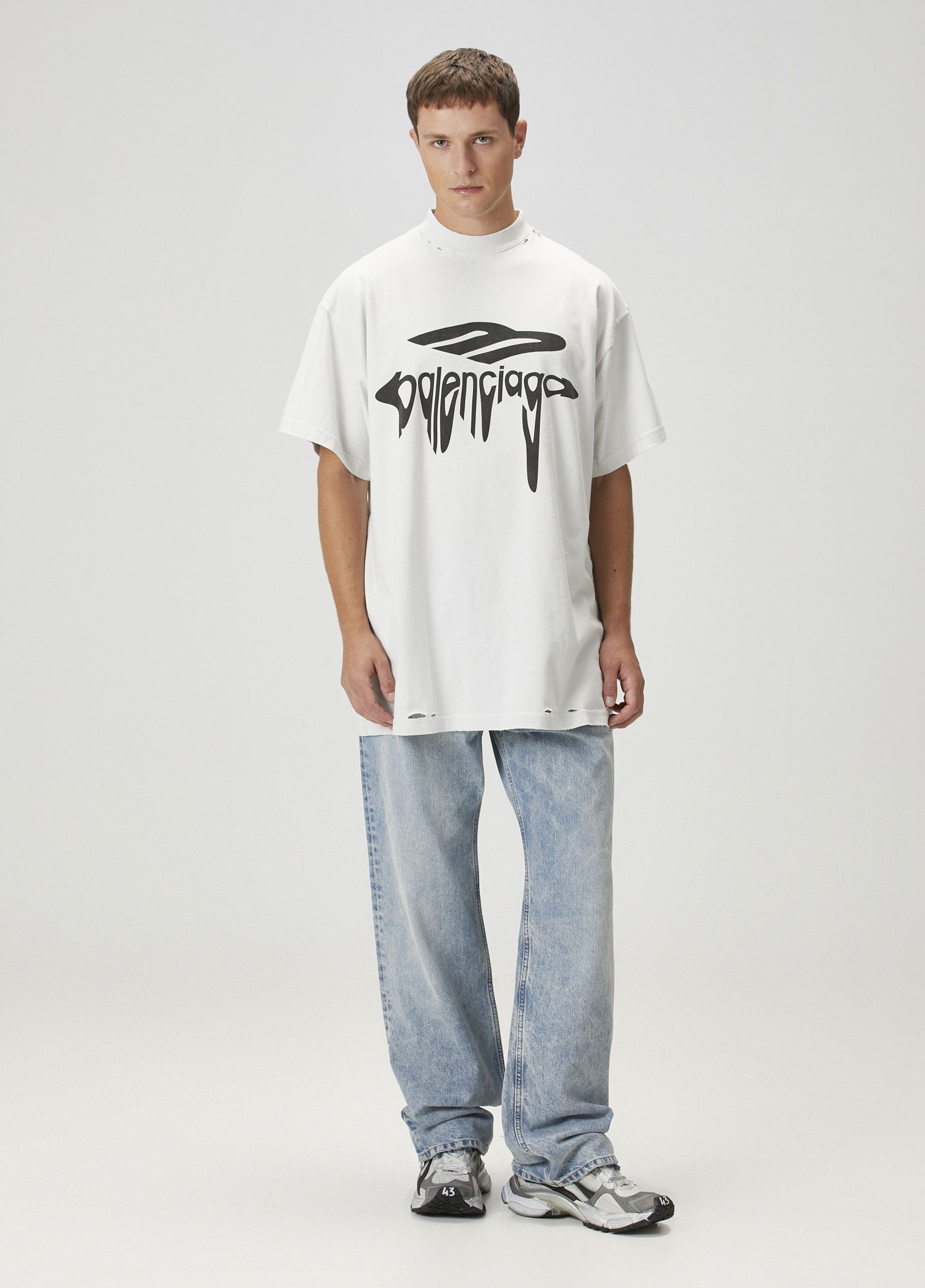 Balenciaga BALENCIAGA 3B Liquified white oversize t-shirt Size 1 q Size US S / EU 44-46 / 1 - 2 Thumbnail