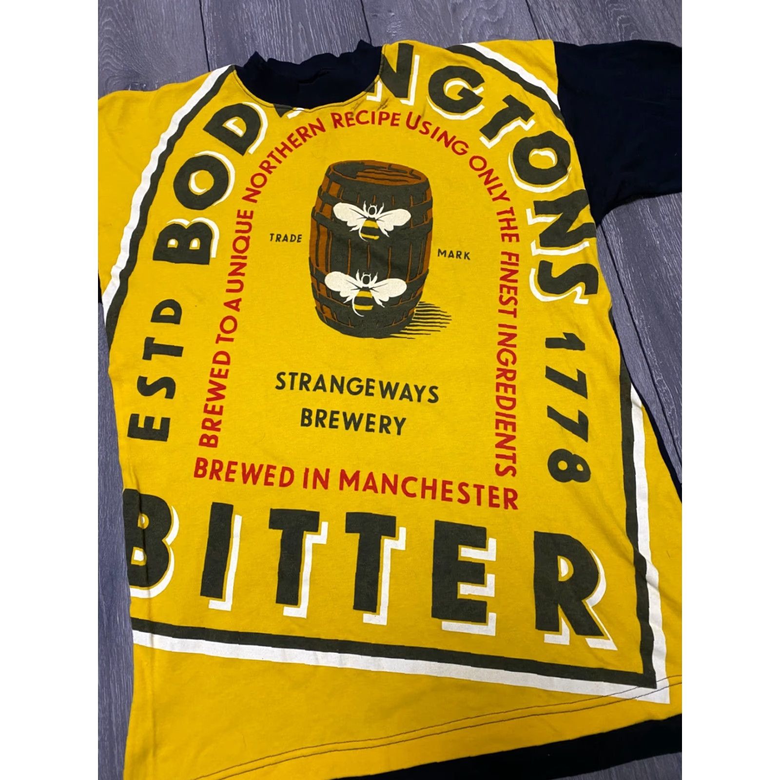 Vintage BODDINGTONS 1778 BITTER CREAM COLLECTION SHIRT MANCHESTER ALL OVER PRINT 90's M Size US M / EU 48-50 / 2 - 2 Thumbnail