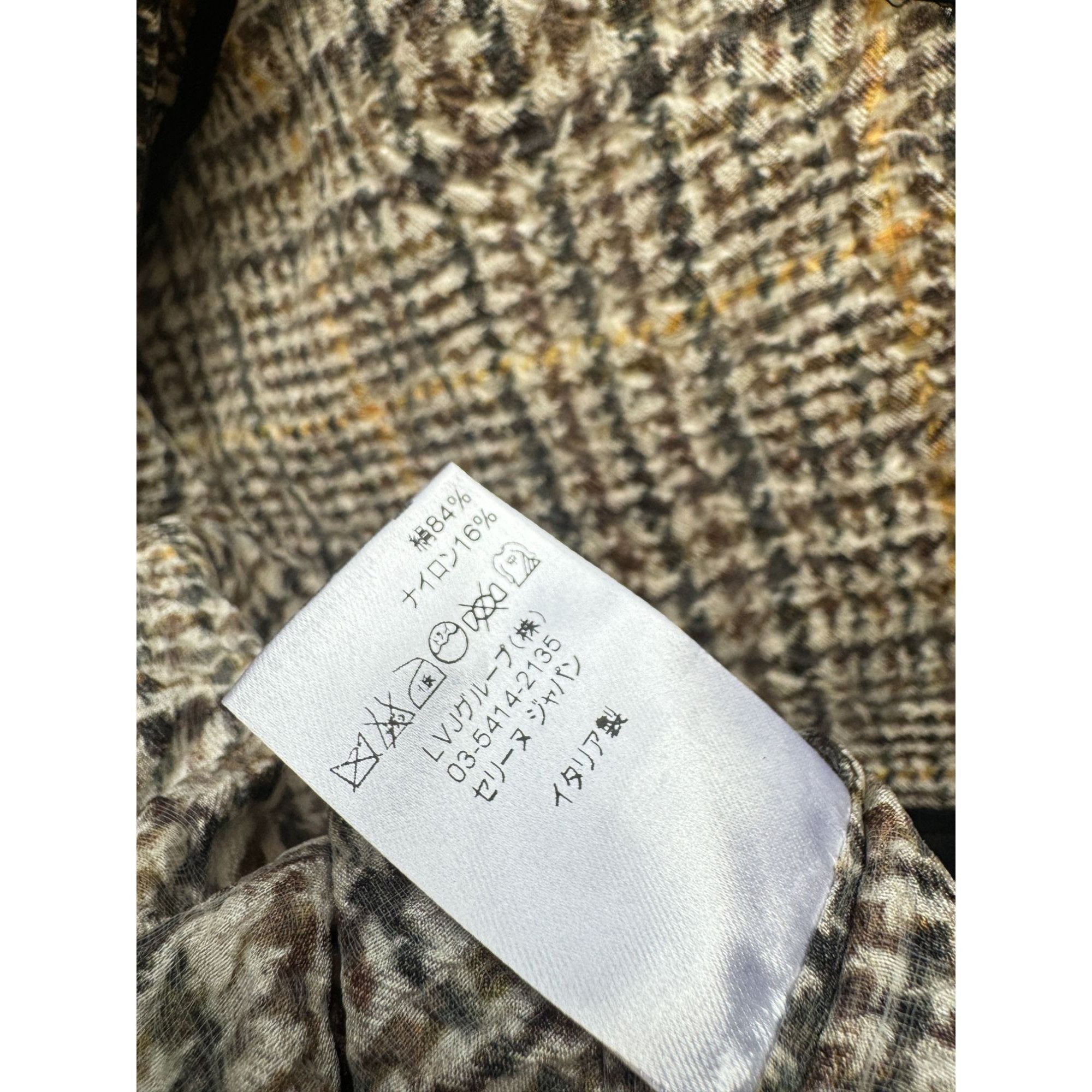 Celine Beige Checkered Silk Dress Size M / US 6-8 / IT 42-44 - 7 Thumbnail