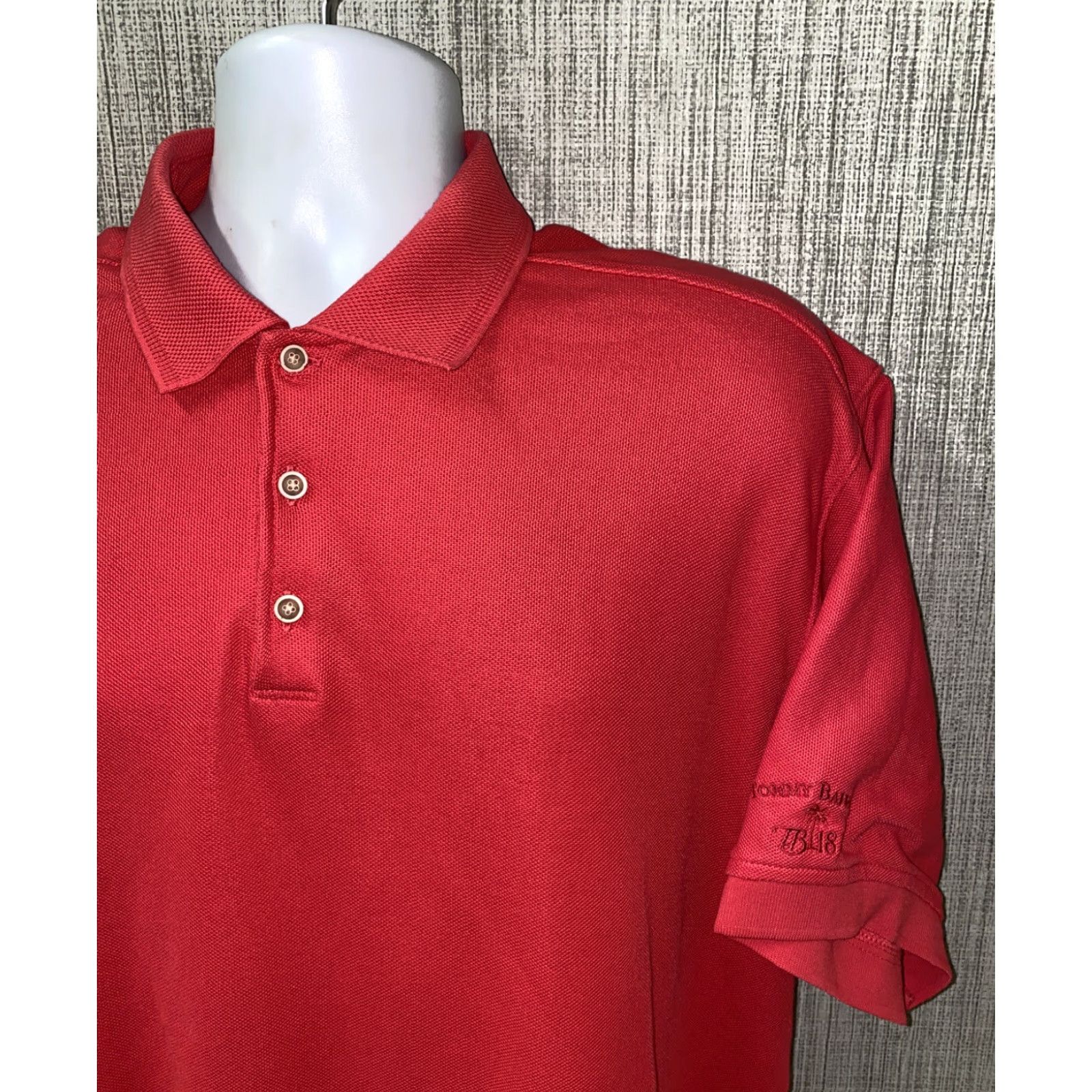 Tommy Bahama Tommy Bahama Polo Shirt Red Short Sleeve Mens XL Golf Shirt Regular Cotton/Polyester Button Collared Casual Vintage No Size US XL / EU 56 / 4 - 2 Thumbnail