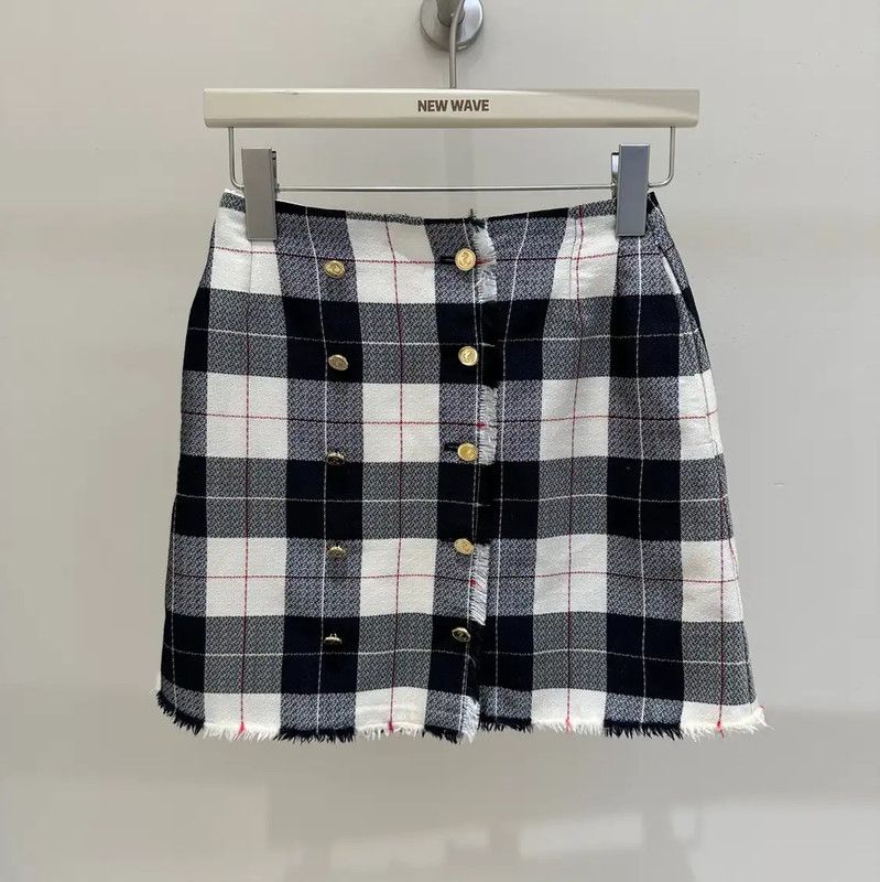 Thom Browne Thom Browne Black Plaid Mini Skirt for Women 0089 Size 23" - 1 Thumbnail