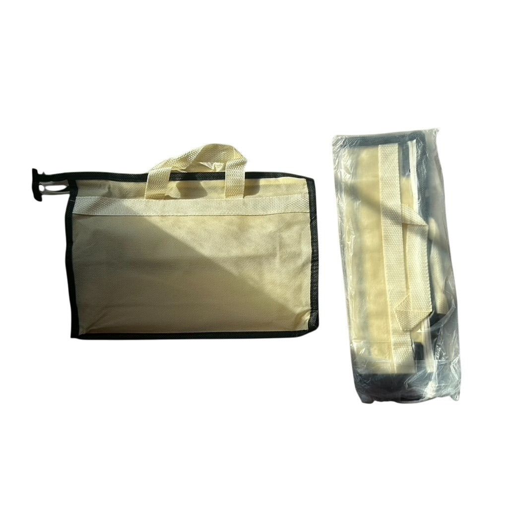 Other New Handbag with Handles and Zipper (Cream and Black Color) Size ONE SIZE - 7 Thumbnail