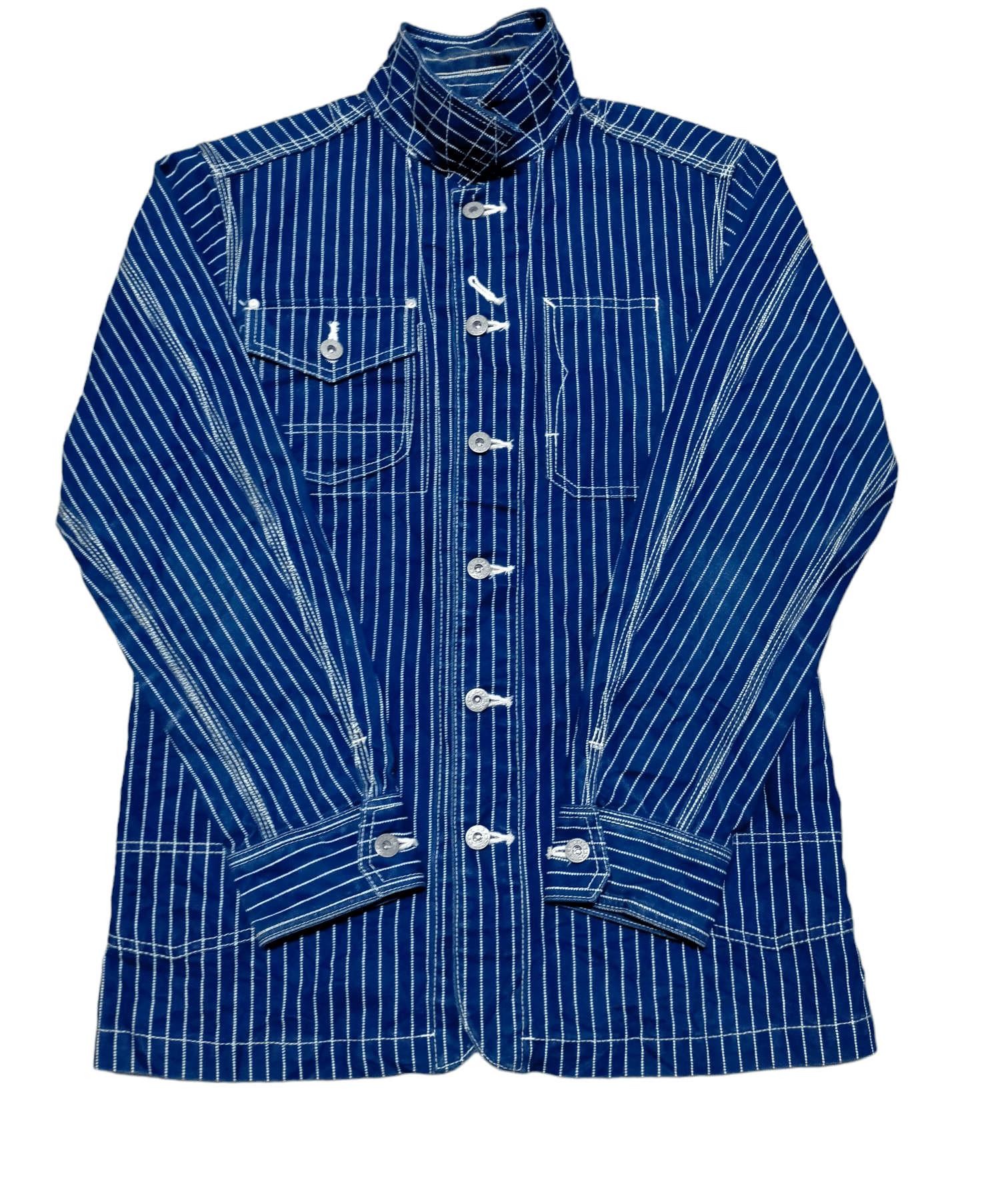 Japanese Brand Houston Wabash Chore Jaket Stripe Denim Made in Japan Size US M / EU 48-50 / 2 - 2 Thumbnail