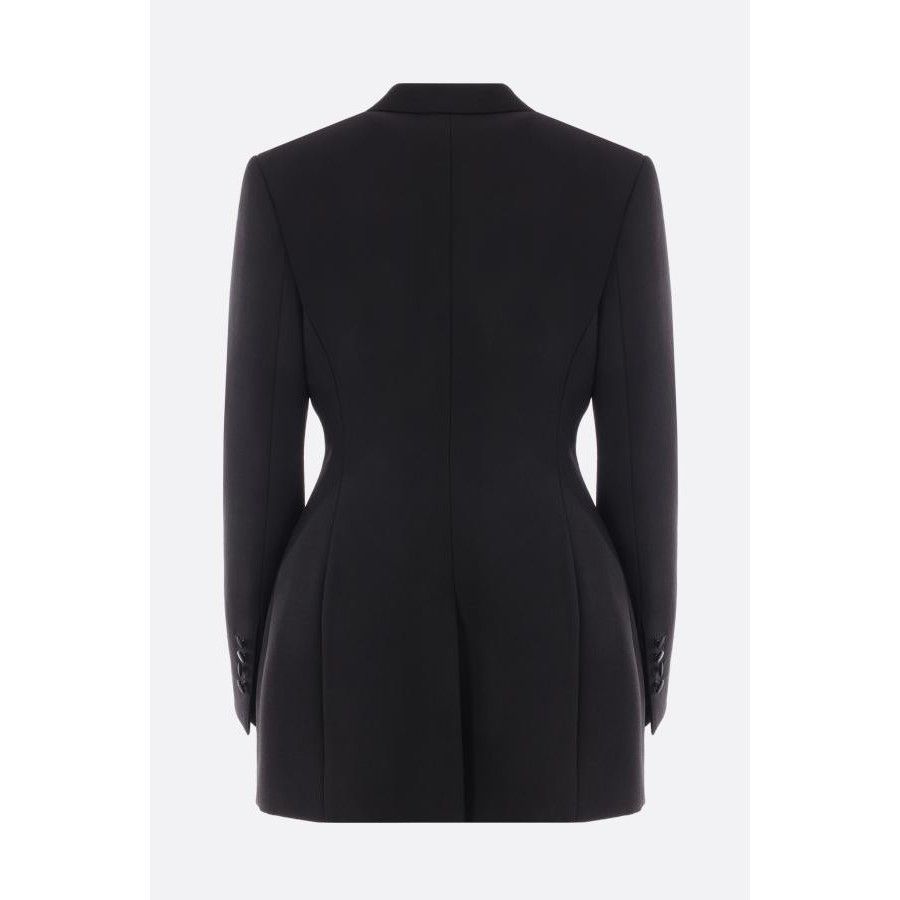 Dolce & Gabbana DOLCE & GABBANA Black Cady Long Jacket New & Authentic (Wome Size M / US 6-8 / IT 42-44 - 2 Thumbnail