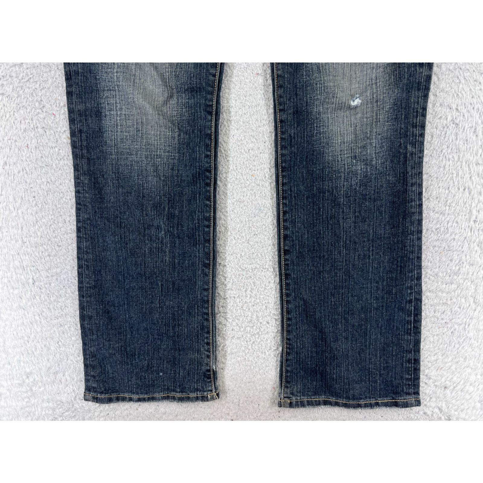 Guess GUESS Jeans Denim Bootcut 27 Blue Womens Low Rise Distressed 5-Pocket Inseam 32 inches Regular Cotton Pant Size 27" / US 4 / IT 40 - 2 Thumbnail
