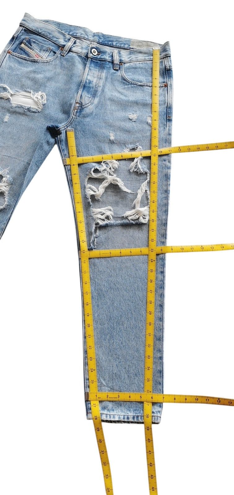 Diesel Diesel Mharky Slim Distressed Stone Wash Blue Jeans Size 32 Size US 33 - 8 Thumbnail