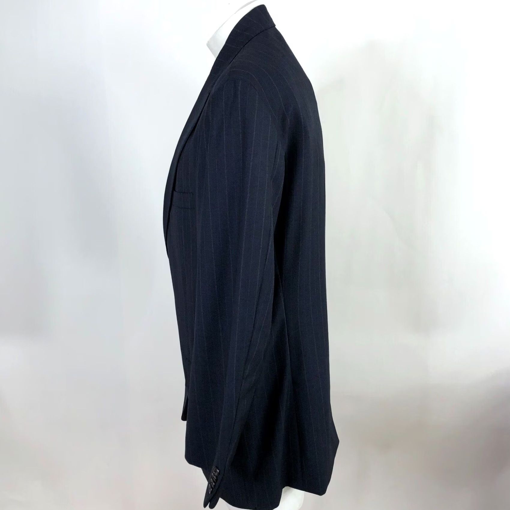 Ralph Lauren Polo Ralph Lauren 42L Navy Pinstripe 100% Virgin Wool Button Sport Coat Jacket Men Wool Pinstripe Suit Jacket Regular Fit Navy 42L Mens Size US XL / EU 56 / 4 - 3 Thumbnail