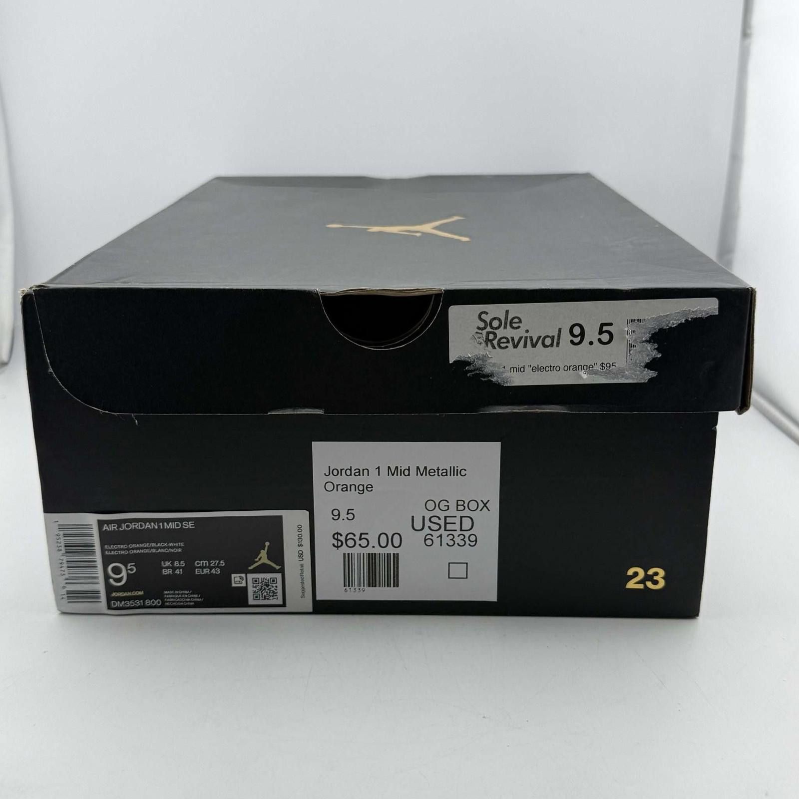 Jordan Brand Jordan 1 Mid Metallic Orange OG Box 9.5 Used Size US 9.5 / EU 42-43 - 8 Thumbnail