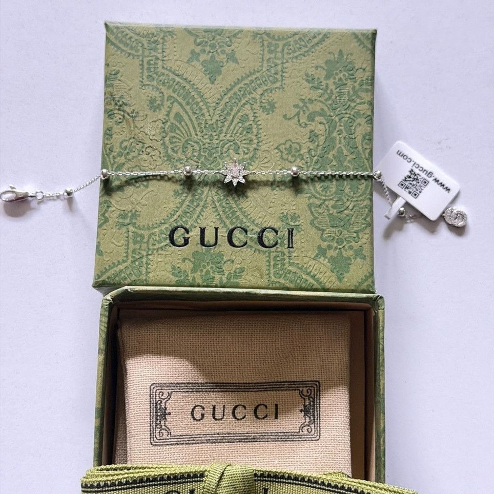Gucci GUCCI Flora Diamond Charm Bracelet Sterling Silver Size ONE SIZE - 4 Thumbnail