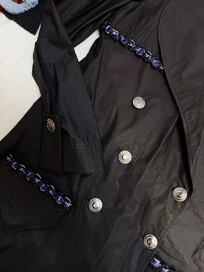 Chanel Chanel Black silver buckle rolled edge parachute cloth lon Size XS / US 0-2 / IT 36-38 - 3 Thumbnail