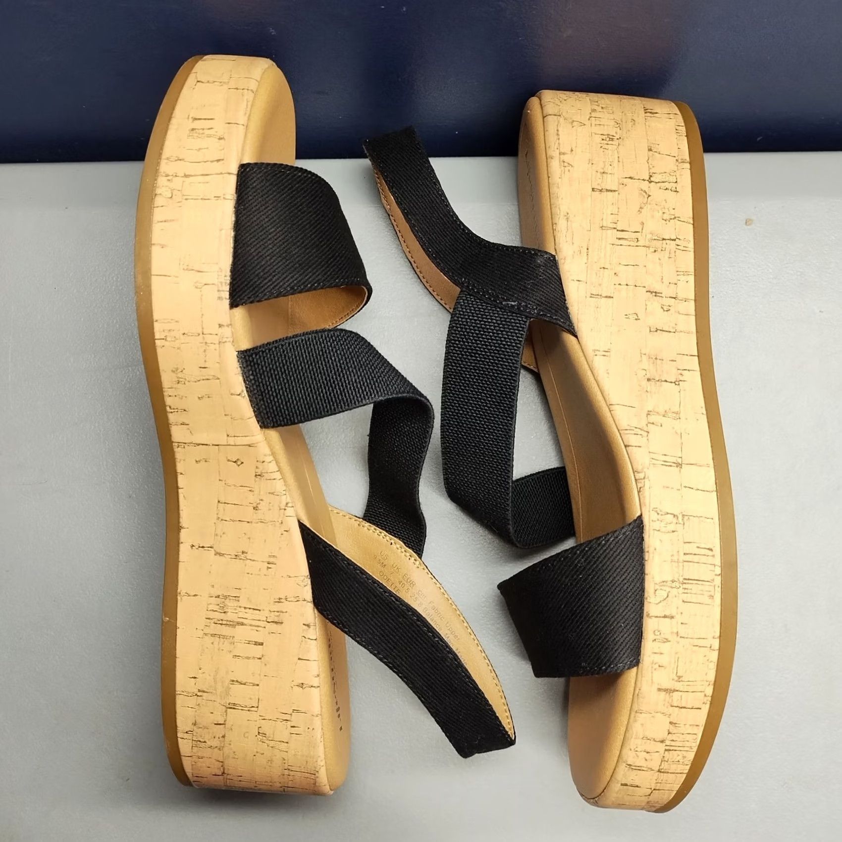 Vintage LifeStride Odette Strappy Wedge Sandals Womens 9.5M Brown & Black Cushion Support Size US 10 / IT 40 - 4 Thumbnail