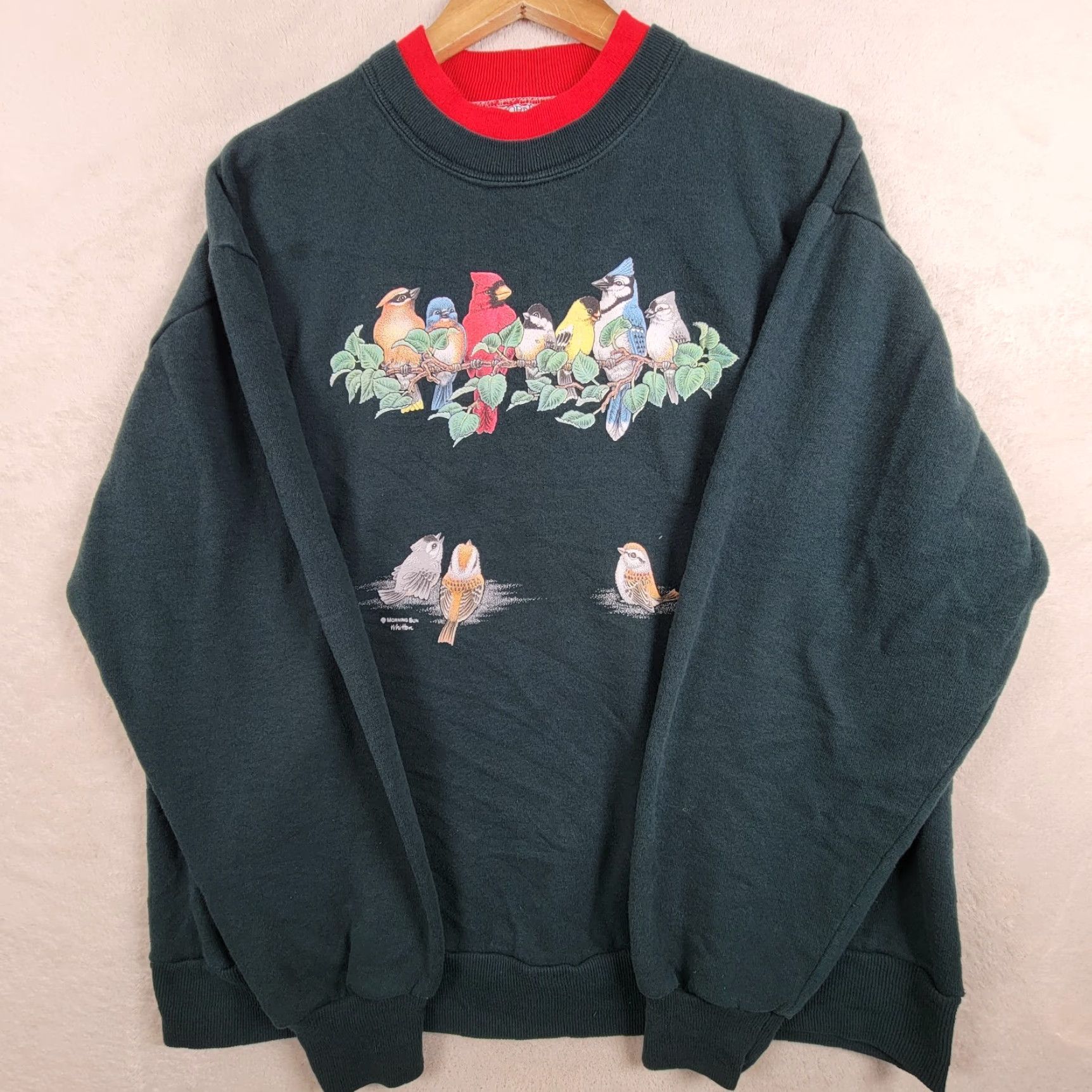 Vintage VINTAGE Morning Sun Sweatshirt Women Green Bird Long Sleeve Pullover L Size L / US 10 / IT 46 - 2 Thumbnail
