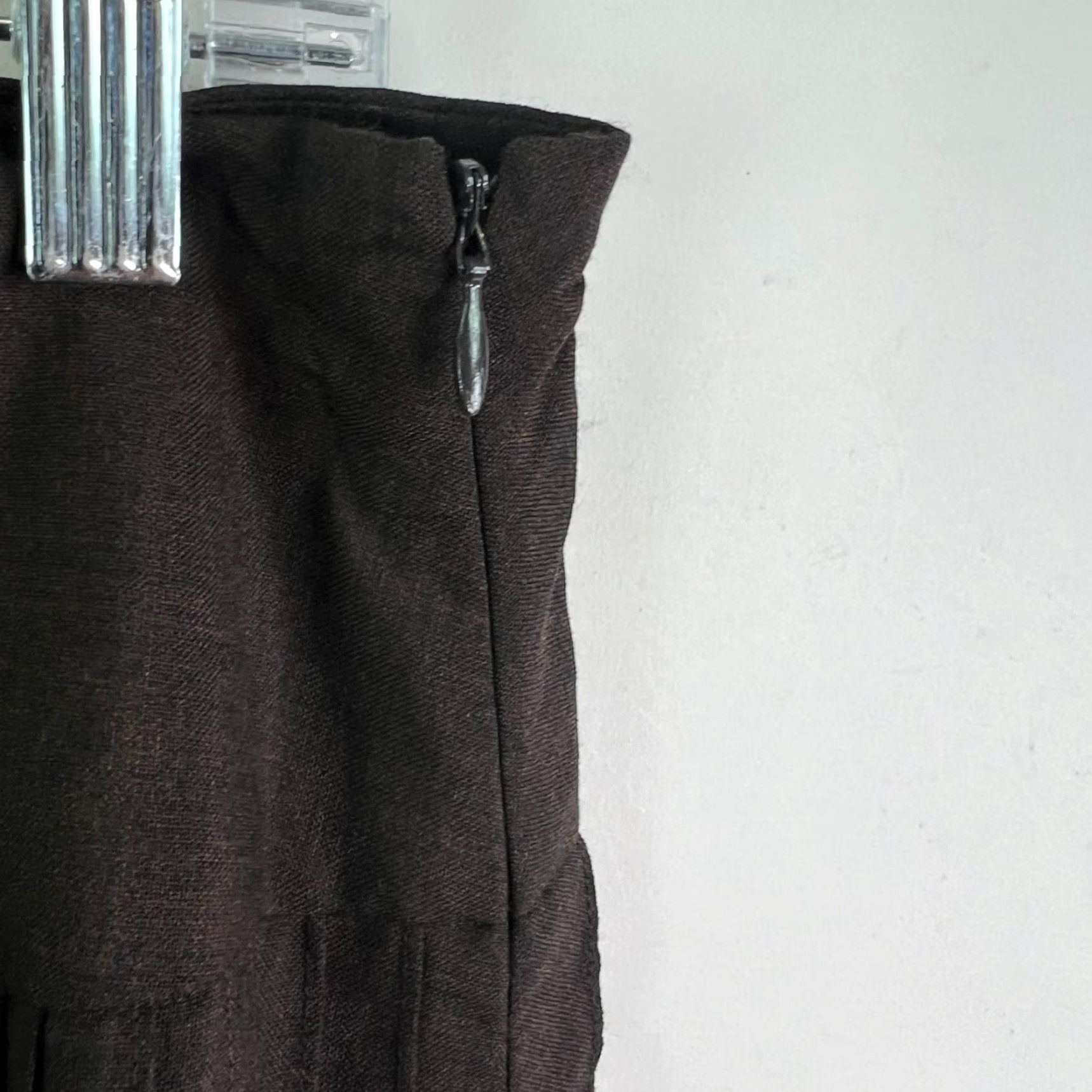 Ann Taylor VINTAGE Ann Taylor Women's A-Line Skirt Knee Length Casual Workwear Fall Spring Wool Brown 10 Size 32" / US 10 / IT 46 - 4 Thumbnail
