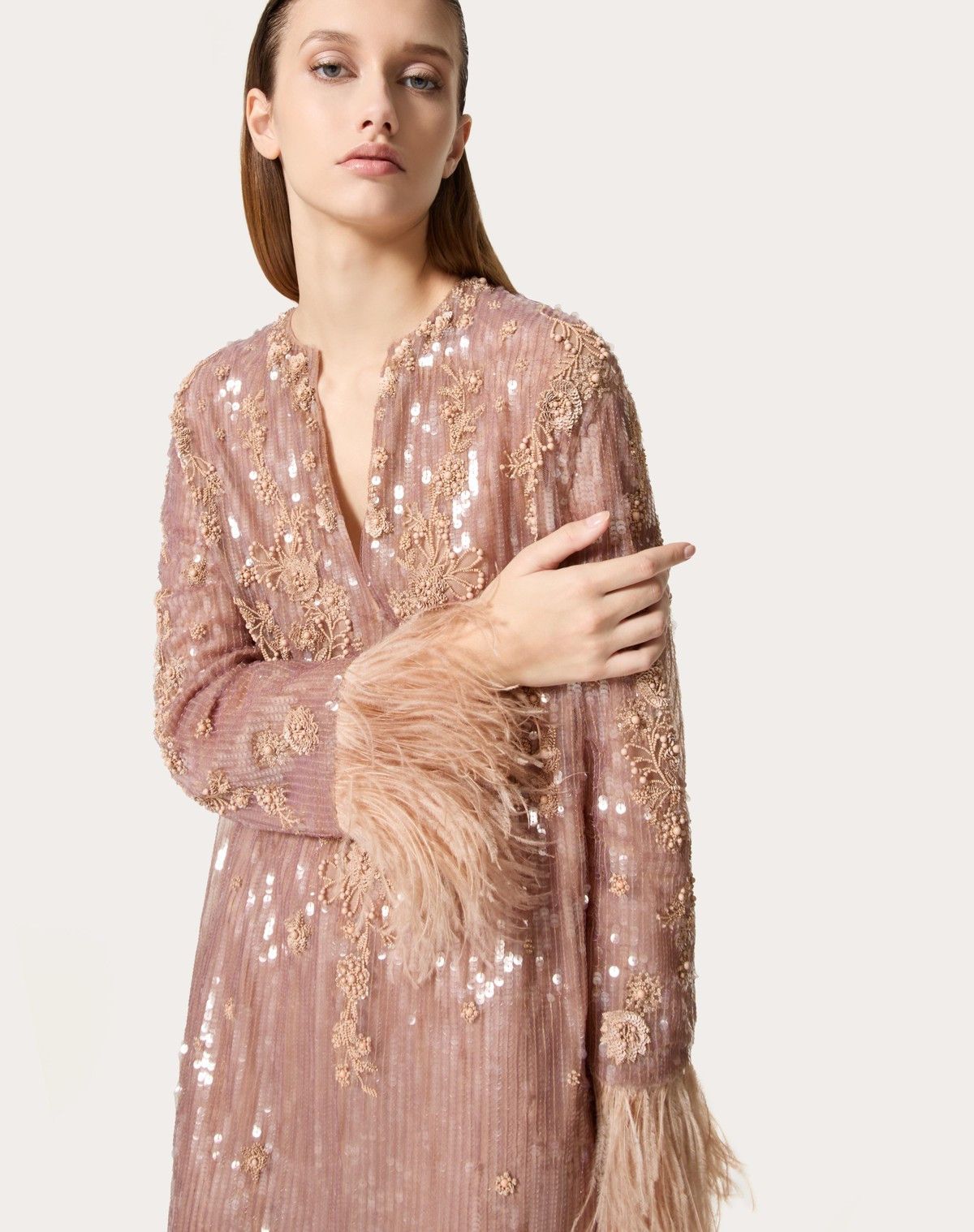 Valentino o1s1wg110525 Tulle Embroidered Evening Dress in Multicolor Size L / US 10 / IT 46 - 5 Thumbnail
