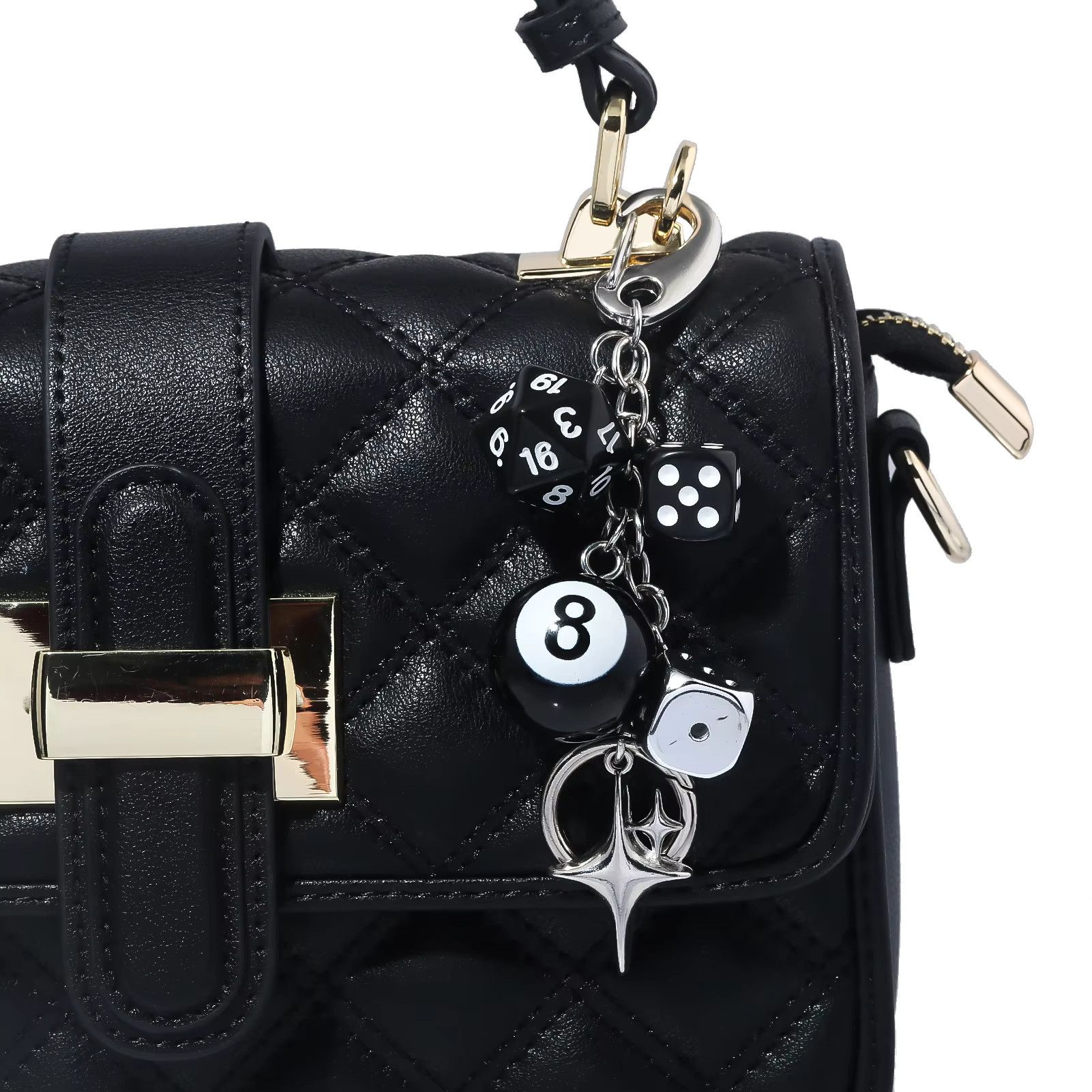 Jewelry Star Alloy Waist Charms Dice Keychain Size ONE SIZE - 7 Thumbnail