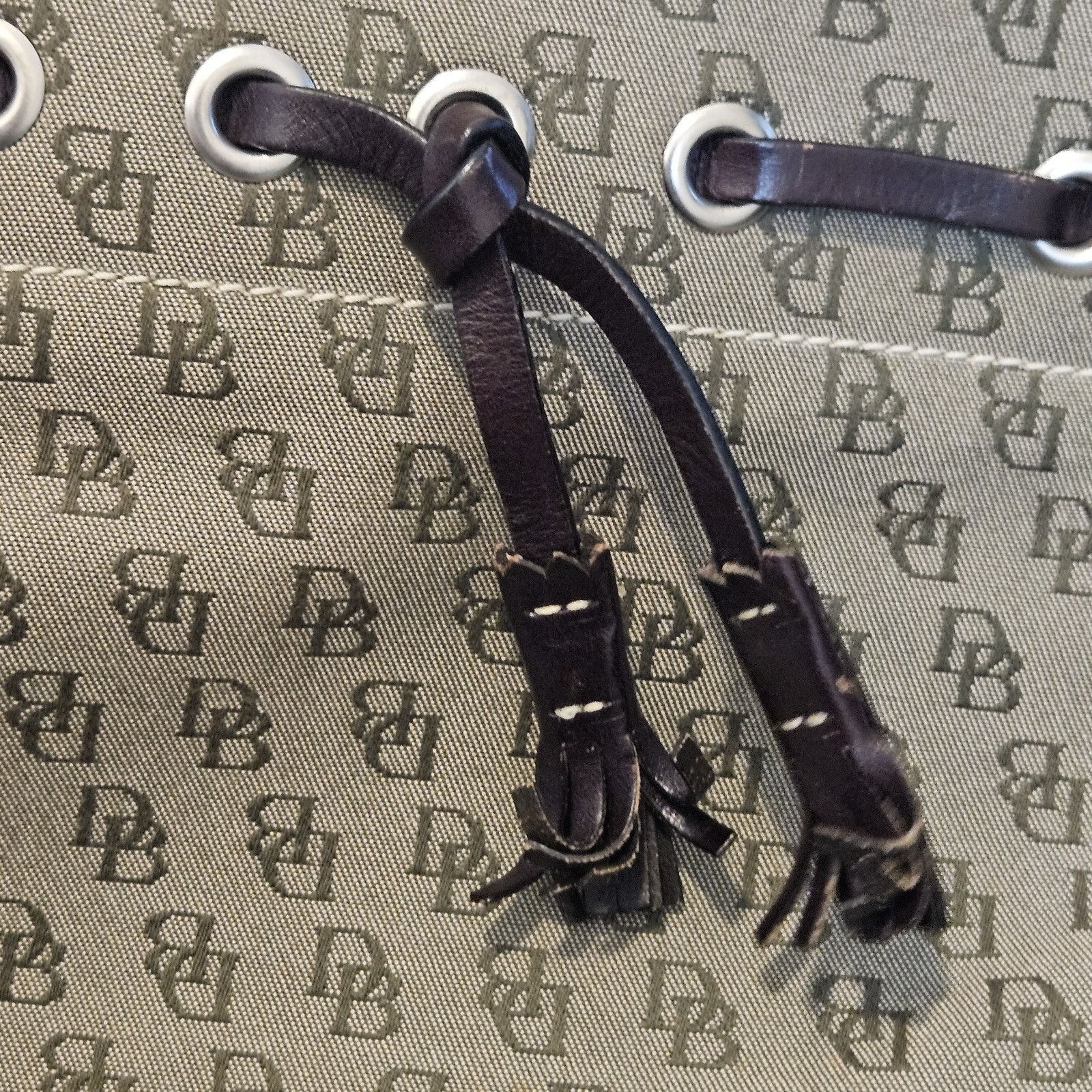Dooney & Bourke DOONEY & BURKE Vintage Signature Brown Logo Print Shoulder H Size ONE SIZE - 6 Thumbnail