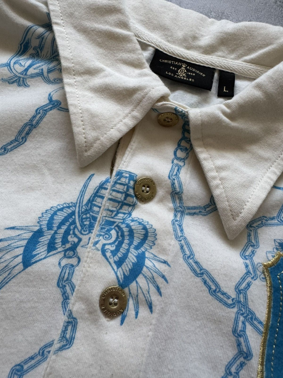 Christian Audigier Vintage Christian Audigier Polo T-Shirt Rare Size US L / EU 52-54 / 3 - 7 Thumbnail
