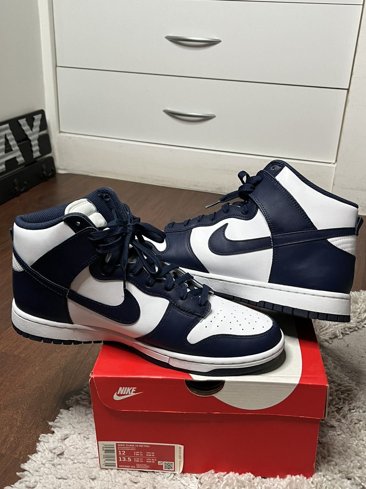 Nike Nike Dunk High Midnight Navy Size US 12 / EU 45 - 2 Thumbnail