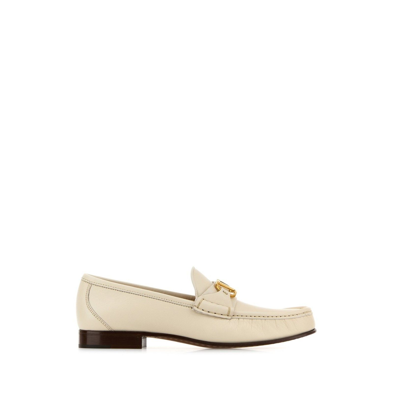 VALENTINO GARAVANI Cream Beige Leather Loafers New & Authent