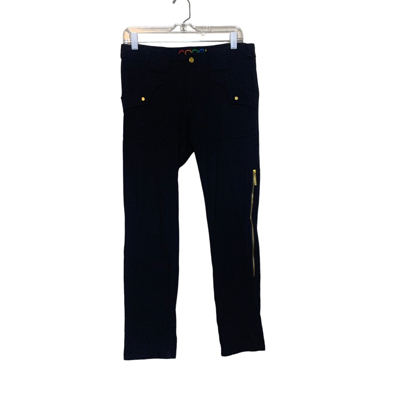 Coogi Coogi black embroidered stretch casual pants size 9/10 Size 32" / US 10 / IT 46 - 11 Thumbnail