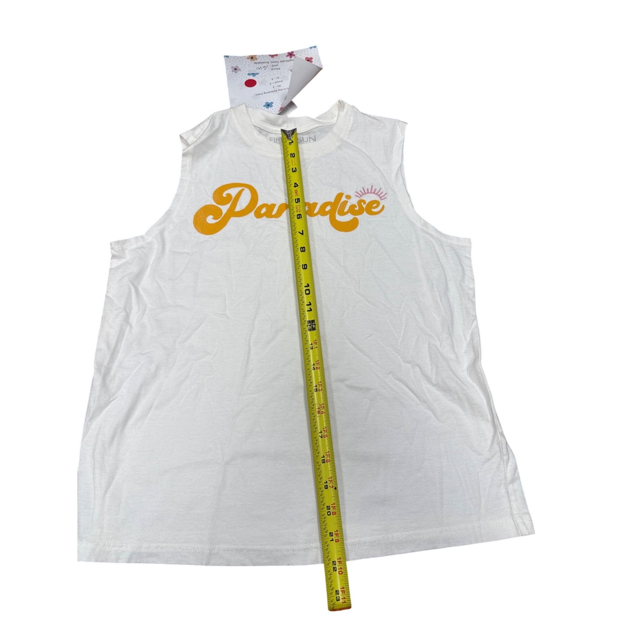 Other Paradise Graphic Sleeveless Tank Top White & Yellow Womens C Size S / US 4 / IT 40 - 3 Thumbnail