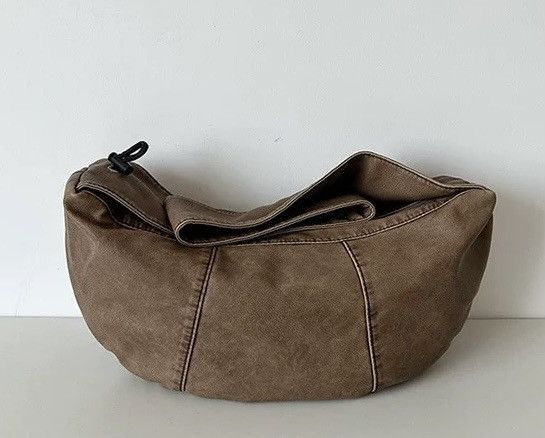 Japanese Brand Retro y2k faded pu leather ruched strap shoulder hobo bag Size ONE SIZE - 4 Thumbnail