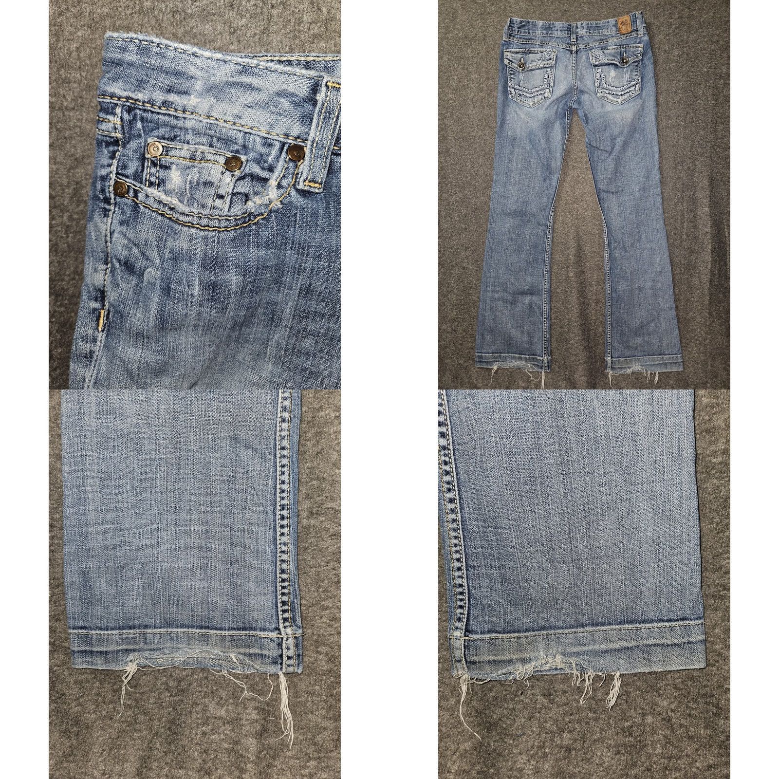 BKE VINTAGE? No. Madison Jeans Womens 29x33.5 Distressed Bootcut Denim Medium Wash BKE Size 29" - 8 Thumbnail