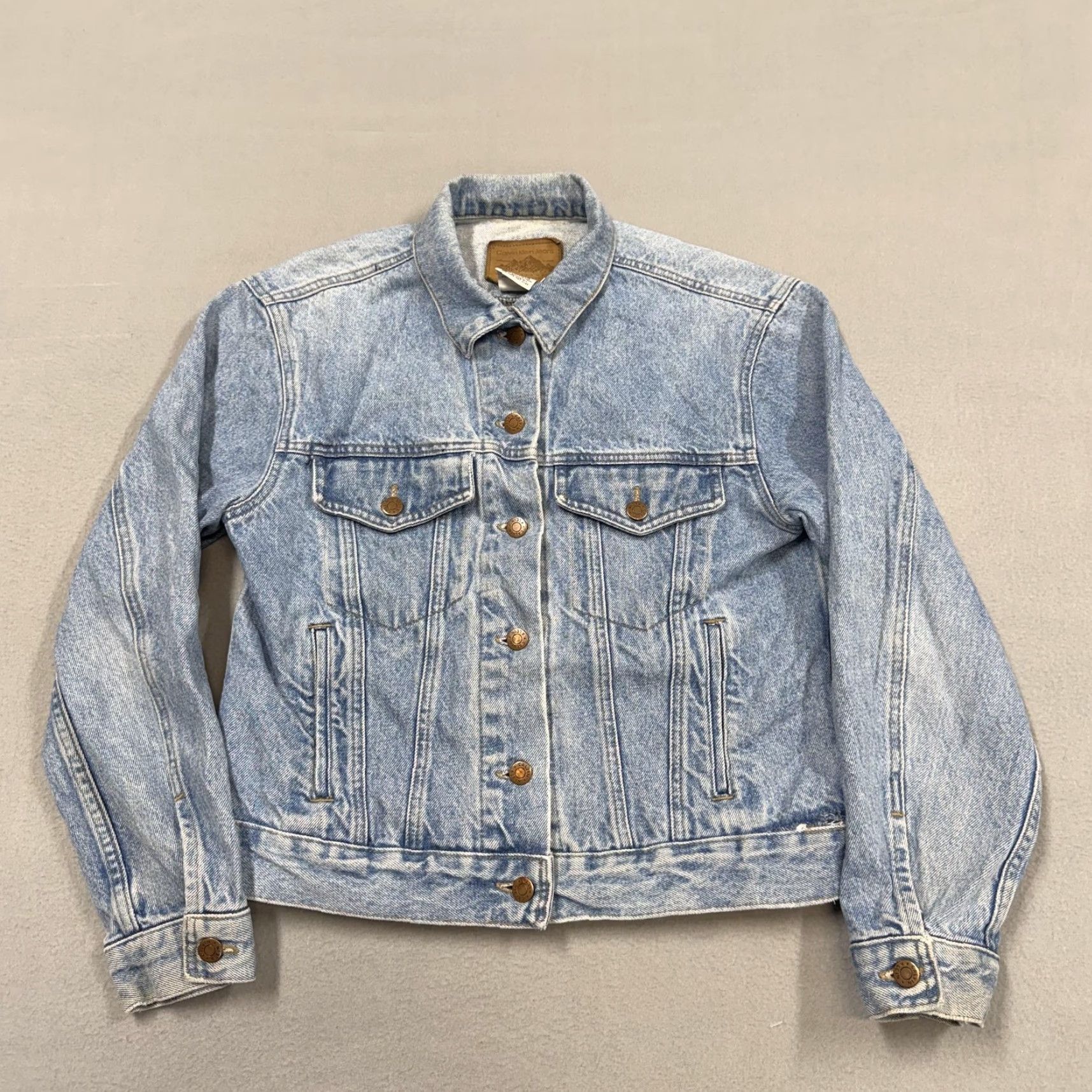 Vintage VINTAGE Calvin Klein Jeans Jacket Mens Small Blue Denim Bomber Made USA Size US 29 - 3 Thumbnail