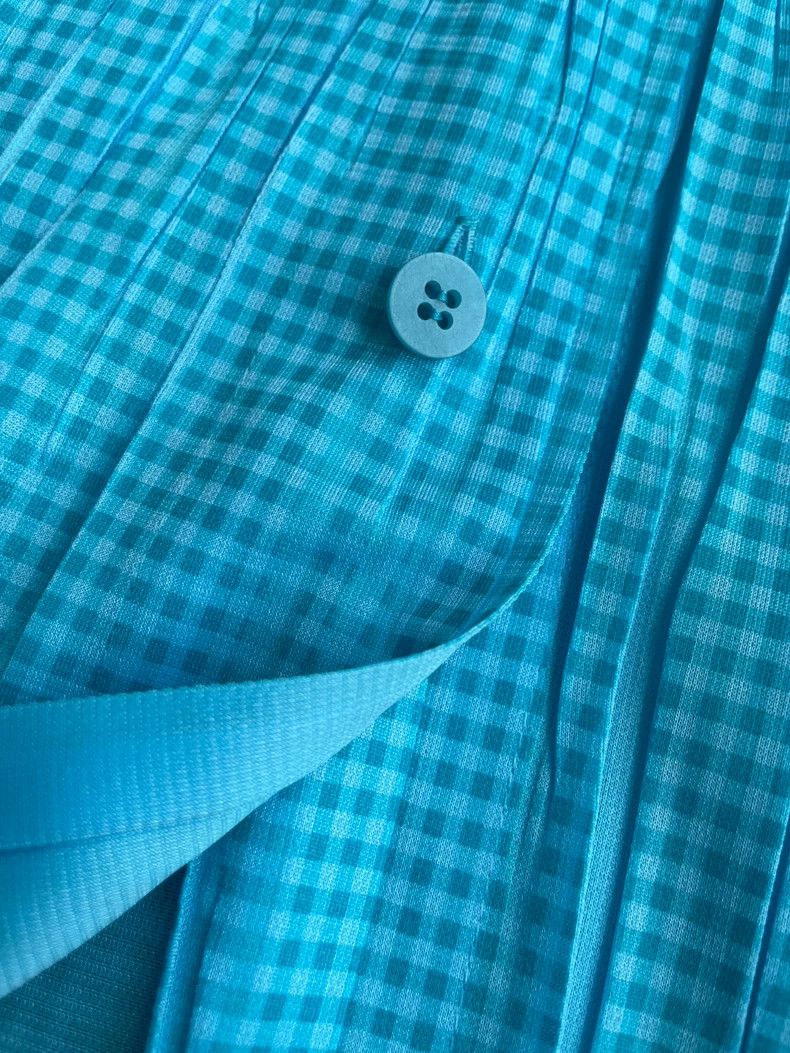 Issey Miyake Issey Miyake Sky blue short-sleeved dress Size L / US 10 / IT 46 - 3 Thumbnail