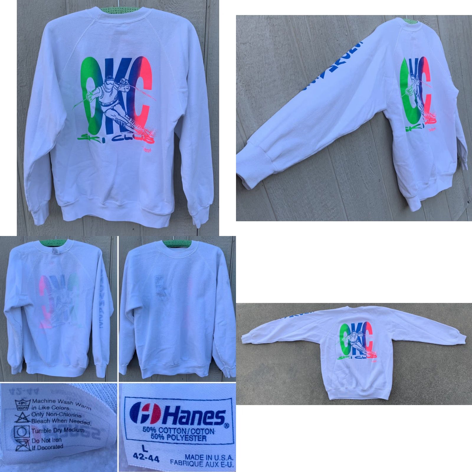 Hanes vintage OKC Ski Club 1992 FSA Flatland Ski Association Race Team sweatshirt Sz L Size US L / EU 52-54 / 3 - 8 Thumbnail