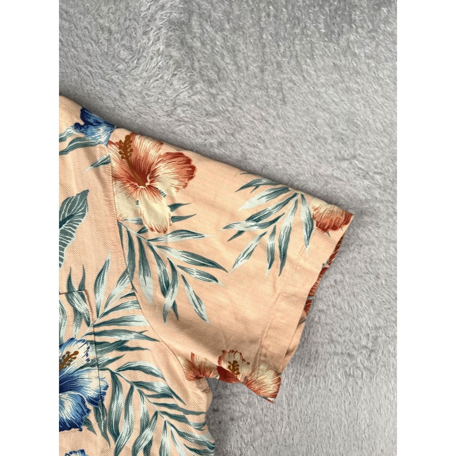 Vintage Caribbean Shirt Mens Big 2X Peach Short Sleeve Hawaiian Silk Blend Floral Size US XXL / EU 58 / 5 - 2 Thumbnail