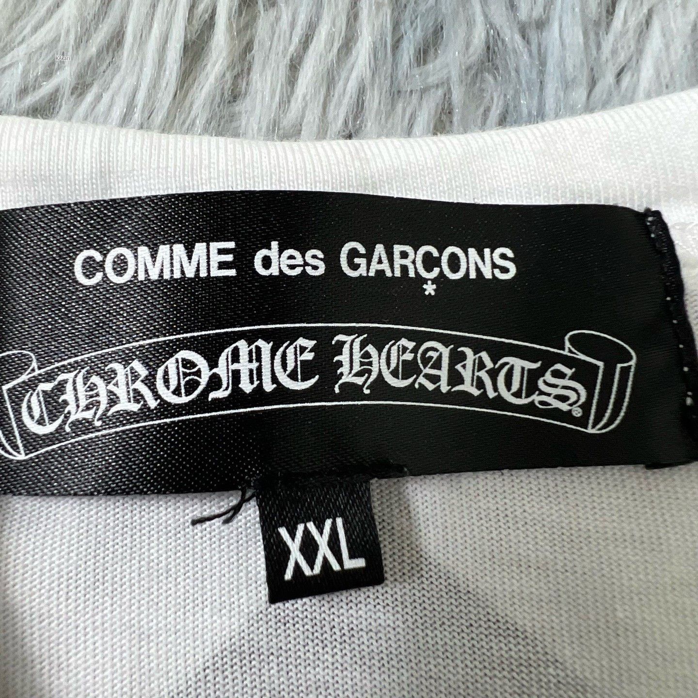 Chrome Hearts Chrome Hearts CDG Collaboration White T-Shirt Size US XXL / EU 58 / 5 - 3 Thumbnail