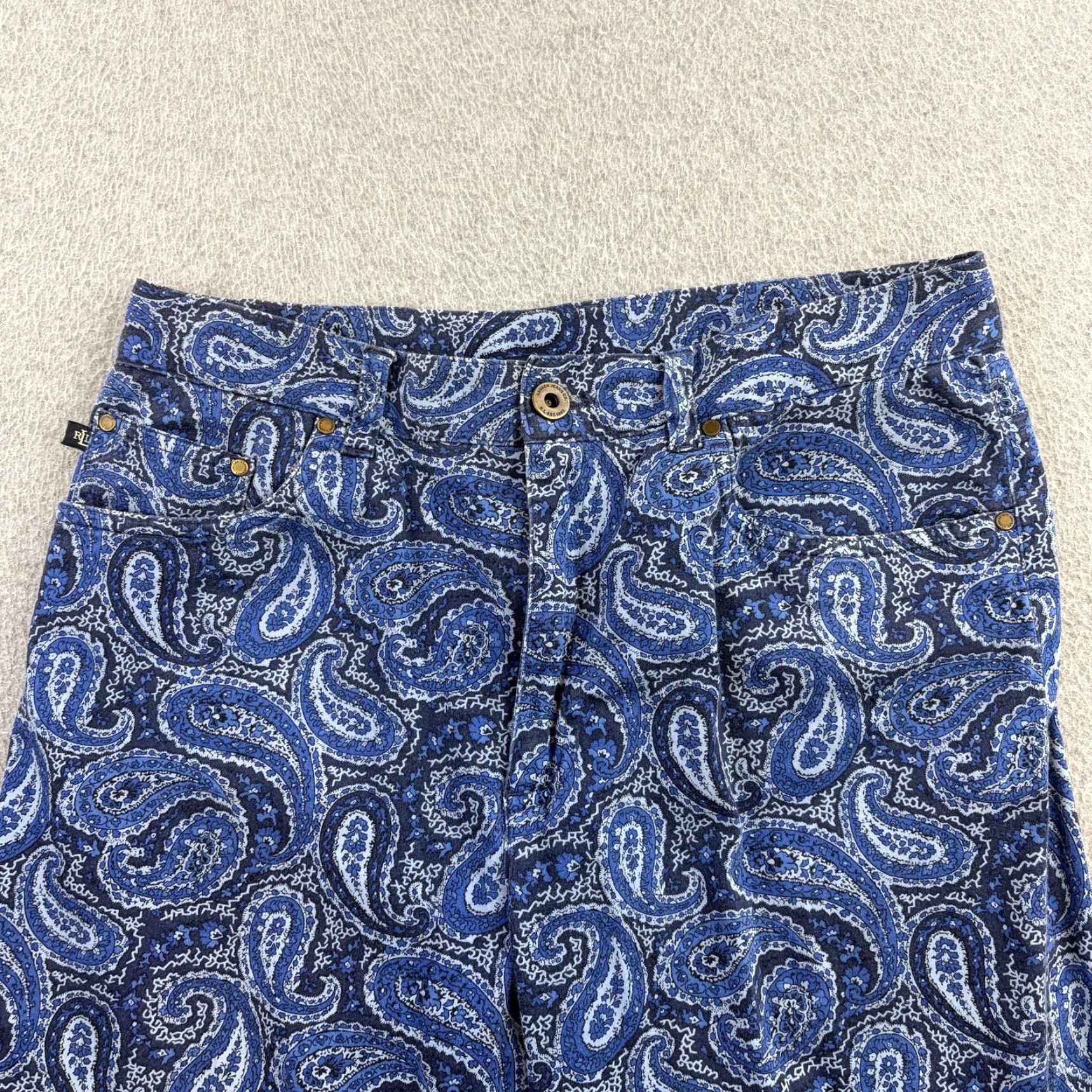 Ralph Lauren VINTAGE? No. Lauren Ralph Lauren Jeans Womens 8 Blue Paisley Straight Leg Stretch Denim Pants Size 30" / US 8 / IT 44 - 5 Thumbnail