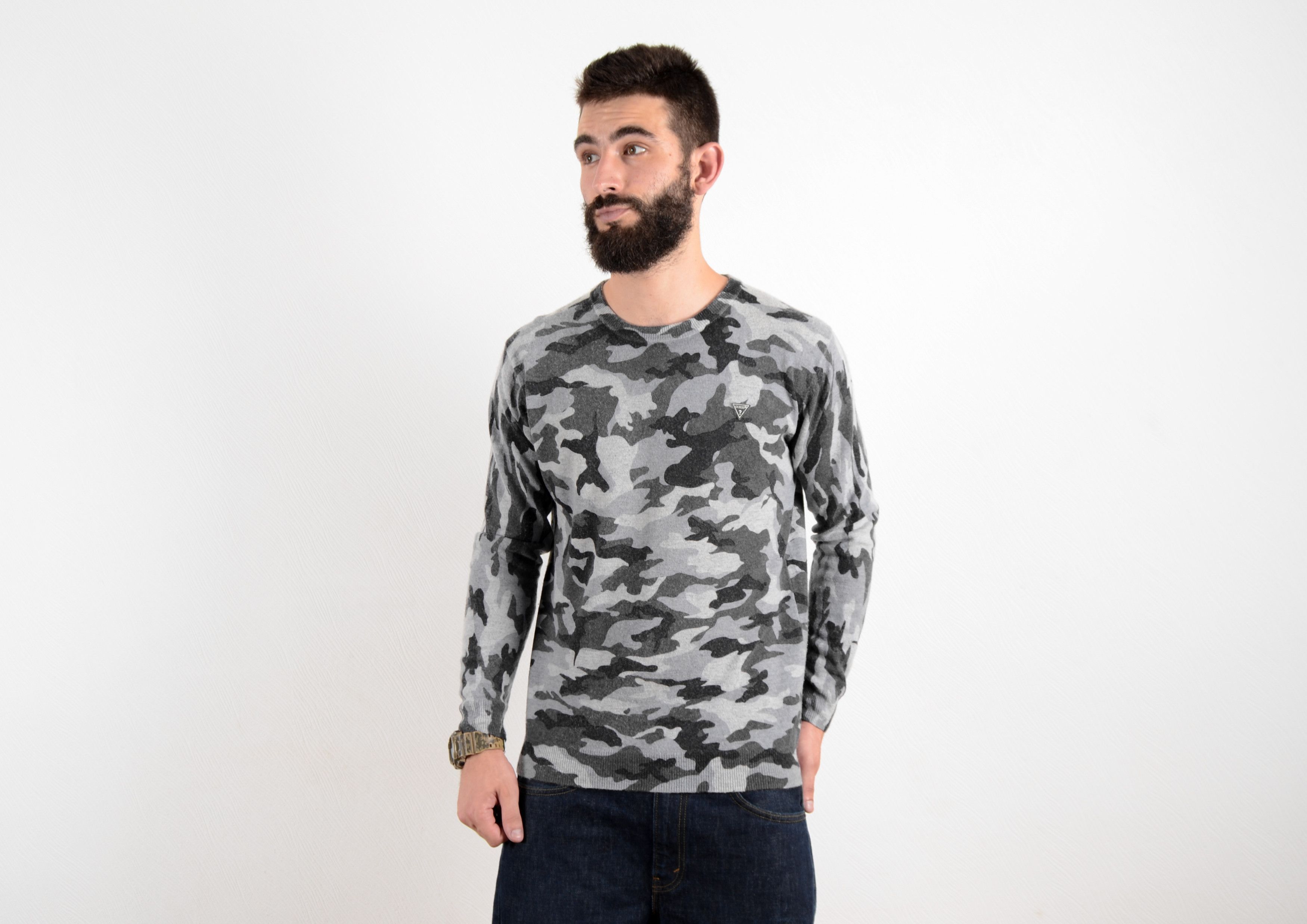 Guess Guess Wool Camo Sweater Pullover Sweatshirt Size US M / EU 48-50 / 2 - 3 Thumbnail