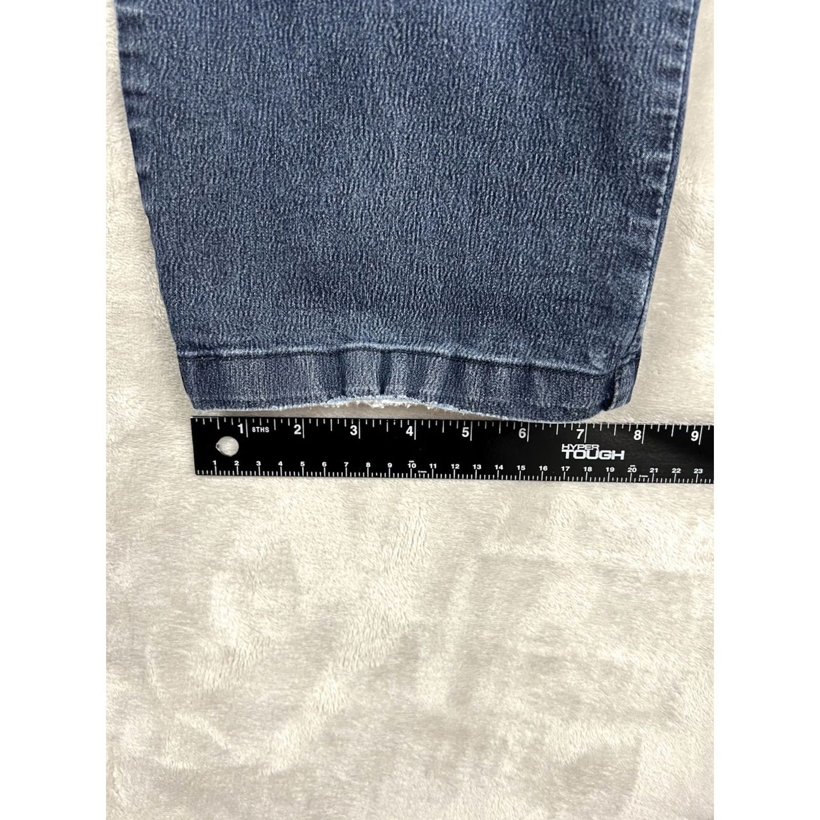 Lee Lee Jeans Women's Relaxed Fit Straight Leg Jeans Dark Wash 14P Petite Denim Pants Size 36" / US 14 / IT 50 - 6 Thumbnail