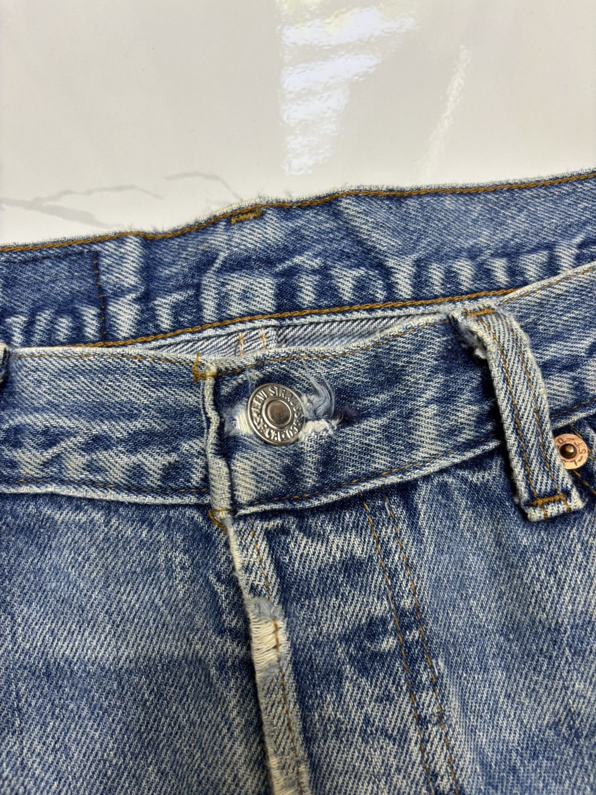 Kapital Vintage Levis 501 USA Distressed Denim Jeans Button 520 Size US 34 / EU 50 - 13 Thumbnail